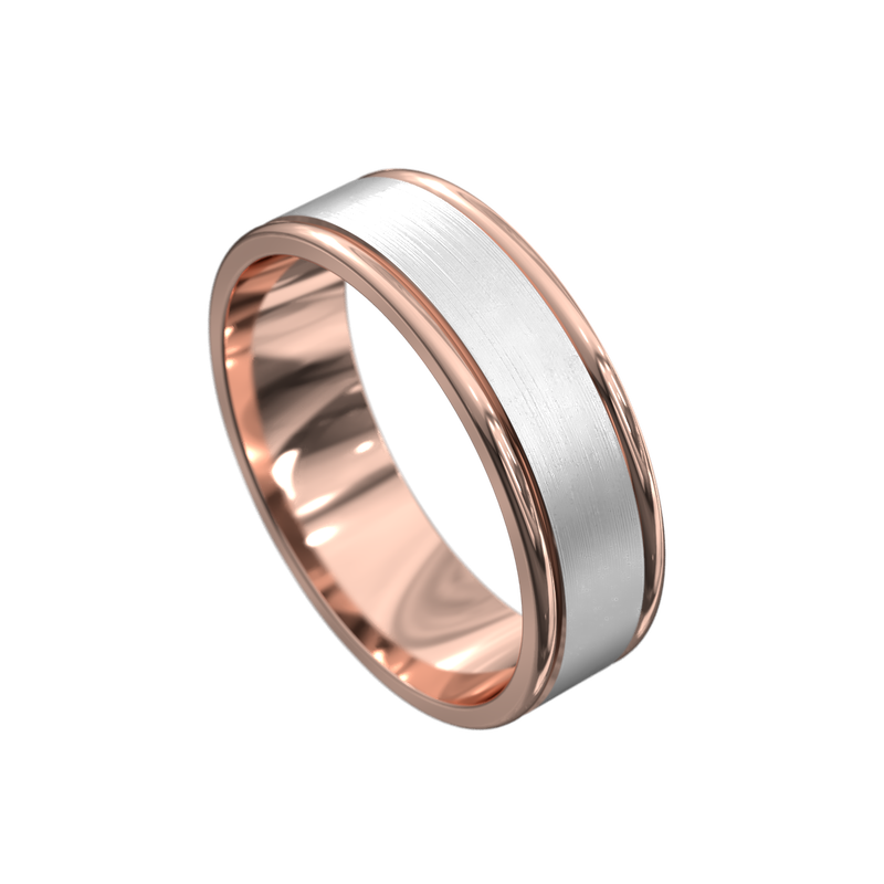 Rose gold and white gold, two-tone wedding ring